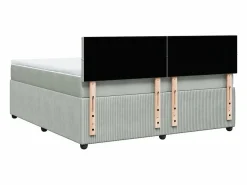 Cama box spring con colchón terciopelo claro 180x200 cm^Clicnbuy Hot
