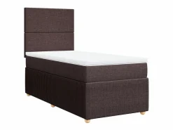 Clicnbuy Cama box spring con colchón tela marrón oscuro 90x190 cm Marru00f3n Online