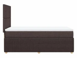 Clicnbuy Cama box spring con colchón tela marrón oscuro 90x190 cm Marru00f3n Online