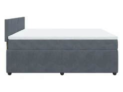Clicnbuy Cama box spring con colchón terciopelo oscuro 180x200 cm Gris Outlet