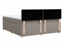 Clicnbuy Somier - 180X200Cm|Cama box spring con colchón tela gris taupe 180x200 cm