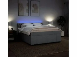 Clicnbuy Base De Cama De Láminas|Somier - 180X200Cm|Cama box spring con colchón tela claro 180x200 cm