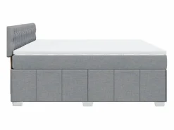 Clicnbuy Base De Cama De Láminas|Somier - 180X200Cm|Cama box spring con colchón tela claro 180x200 cm
