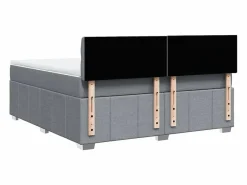 Clicnbuy Base De Cama De Láminas|Somier - 180X200Cm|Cama box spring con colchón tela claro 180x200 cm