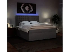 Clicnbuy Base De Cama De Láminas|Cama box spring con colchón cuero sintético 180x200 cm