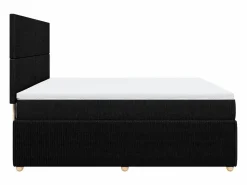 Clicnbuy Cama box spring con colchón tela 180x200 cm Negro New