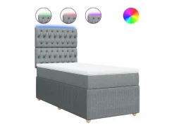 Clicnbuy Base De Cama De Láminas|Cama box spring con colchón tela claro 80x200 cm