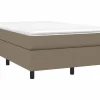 Clicnbuy Cama box spring con colchón tela gris taupe 120x190 cm Discount