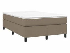 Clicnbuy Cama box spring con colchón tela gris taupe 120x190 cm Discount