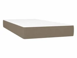 Clicnbuy Cama box spring con colchón tela gris taupe 120x190 cm Discount
