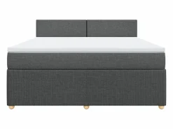 Cama box spring con colchón tela oscuro 180x200 cm^Clicnbuy Sale