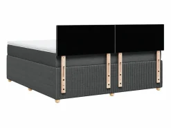 Cama box spring con colchón tela oscuro 180x200 cm^Clicnbuy Sale
