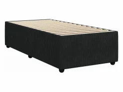 Clicnbuy Cama box spring con colchón cuero sintético 90x190 cm Negro Best