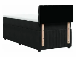 Clicnbuy Cama box spring con colchón cuero sintético 90x190 cm Negro Best