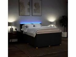 Clicnbuy Cama box spring con colchón tela 160x200 cm Negro Sale