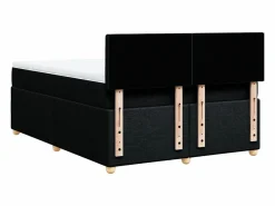 Clicnbuy Cama box spring con colchón tela 160x200 cm Negro Sale
