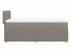 Clicnbuy Cama box spring con colchón tela gris taupe 90x190 cm Topo Discount