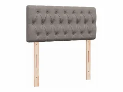 Clicnbuy Cama box spring con colchón tela gris taupe 90x190 cm Topo Discount