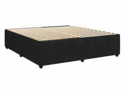 Clicnbuy Cama box spring con colchón terciopelo 180x200 cm Negro Best