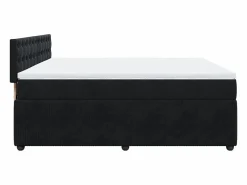 Clicnbuy Cama box spring con colchón terciopelo 180x200 cm Negro Best