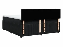 Clicnbuy Cama box spring con colchón terciopelo 180x200 cm Negro Best