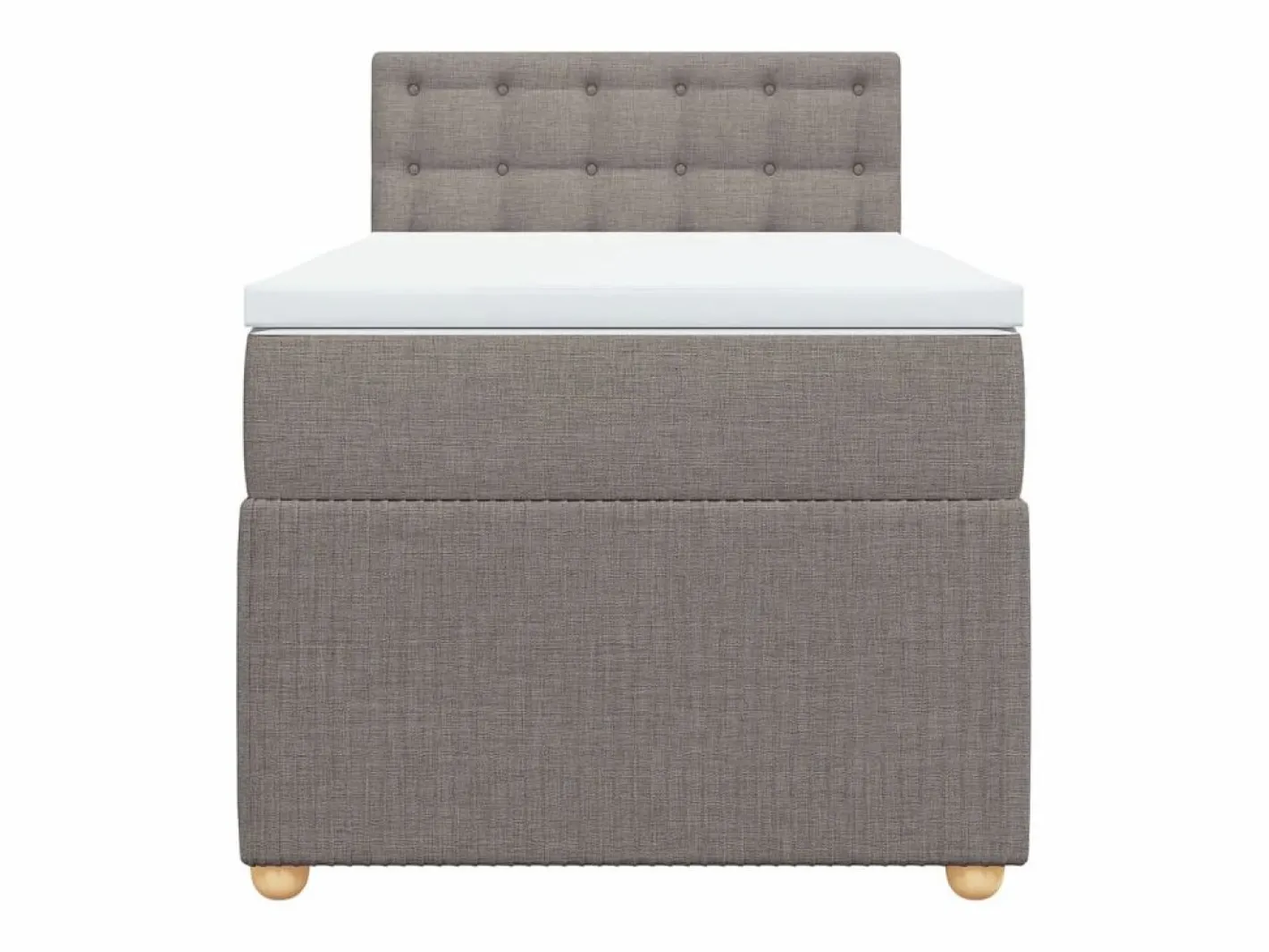 Clicnbuy Cama box spring con colchón tela gris taupe 90x190 cm Topo Hot