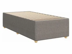 Clicnbuy Cama box spring con colchón tela gris taupe 90x190 cm Topo Hot
