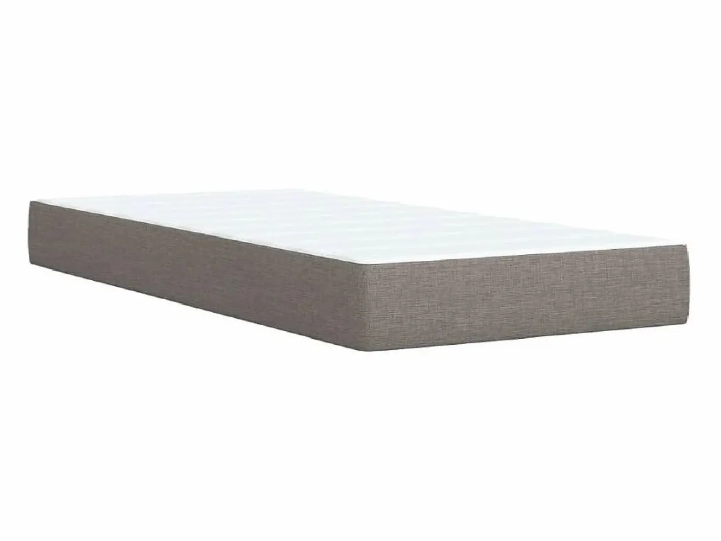 Clicnbuy Cama box spring con colchón tela gris taupe 90x190 cm Topo Hot