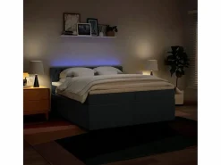 Clicnbuy Cama box spring con colchón tela 200x200 cm Azul New