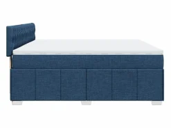 Clicnbuy Cama box spring con colchón tela 200x200 cm Azul New