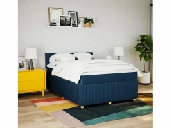 Cama box spring con colchón tela 160x200 cm^Clicnbuy Clearance