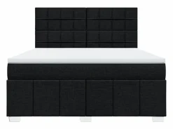 Clicnbuy Cama box spring con colchón tela 180x200 cm Negro Sale