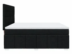 Clicnbuy Cama box spring con colchón tela 180x200 cm Negro Sale