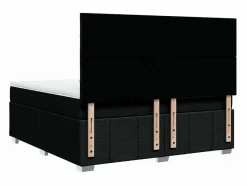 Clicnbuy Cama box spring con colchón tela 180x200 cm Negro Sale