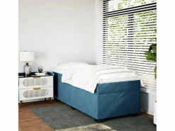 Cama box spring con colchón terciopelo oscuro 80x200 cm ES522322^ New