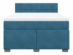 Cama box spring con colchón terciopelo 160x200 cm^Clicnbuy New