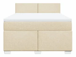 Clicnbuy Base De Cama De Láminas|Cama box spring con colchón tela color 160x200 cm