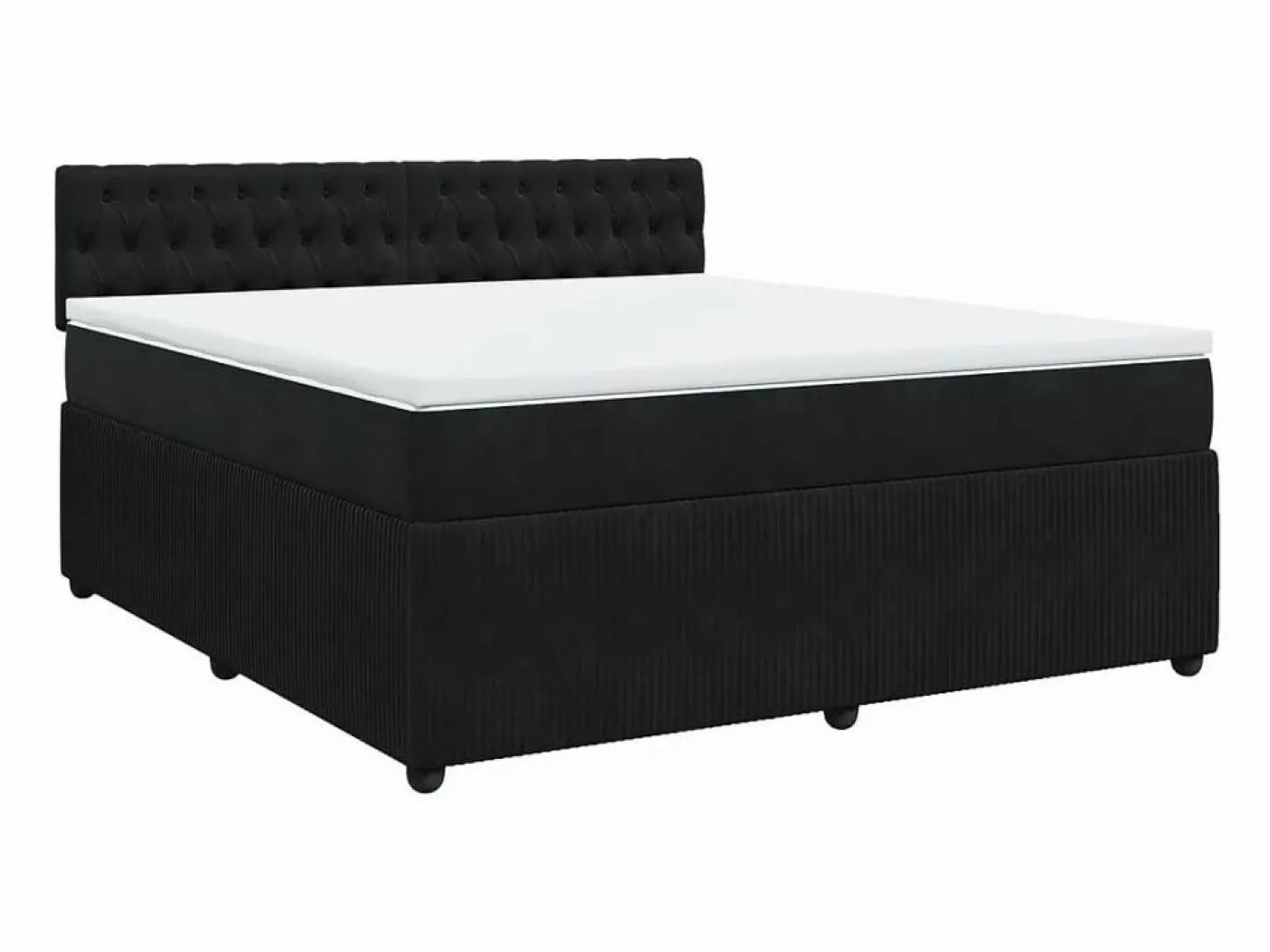 Cama box spring con colchón terciopelo 180x200 cm^Clicnbuy