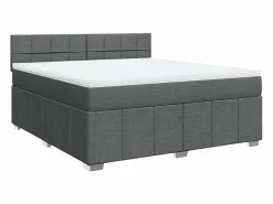 Clicnbuy Somier - 180X200Cm|Cama box spring con colchón tela oscuro 180x200 cm