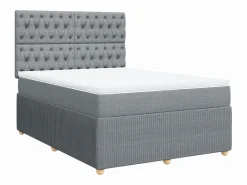 Clicnbuy Cama box spring con colchón tela claro 160x200 cm Gris Clearance
