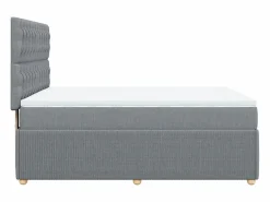 Clicnbuy Cama box spring con colchón tela claro 160x200 cm Gris Clearance