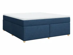 Clicnbuy Cama box spring con colchón tela 180x200 cm Azul New