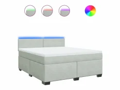 Clicnbuy Somier - 180X200Cm|Cama box spring con colchón terciopelo claro 180x200 cm