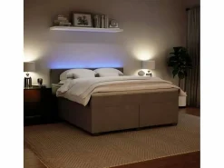Clicnbuy Somier - 180X200Cm|Cama box spring con colchón terciopelo claro 180x200 cm