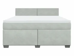 Clicnbuy Somier - 180X200Cm|Cama box spring con colchón terciopelo claro 180x200 cm