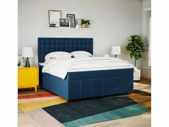 Cama box spring con colchón tela 180x200 cm^Clicnbuy New