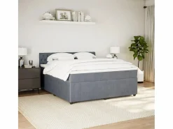 Clicnbuy Cama box spring con colchón terciopelo oscuro 180x200 cm Gris Sale