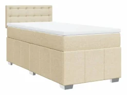 Cama box spring con colchón tela color 90x190 cm^Clicnbuy