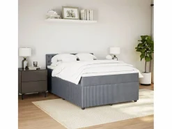Clicnbuy Somier - 160X200Cm|Cama box spring con colchón terciopelo oscuro 160x200 cm