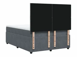 Clicnbuy Somier - 140X190Cm|Cama box spring con colchón terciopelo oscuro 140x190 cm